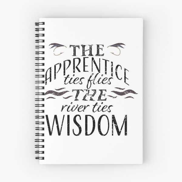 Item preview, The Apprentice ties flies, The river ties Wisdom fly fishing illustration. designed and sold by Art-Horizon.