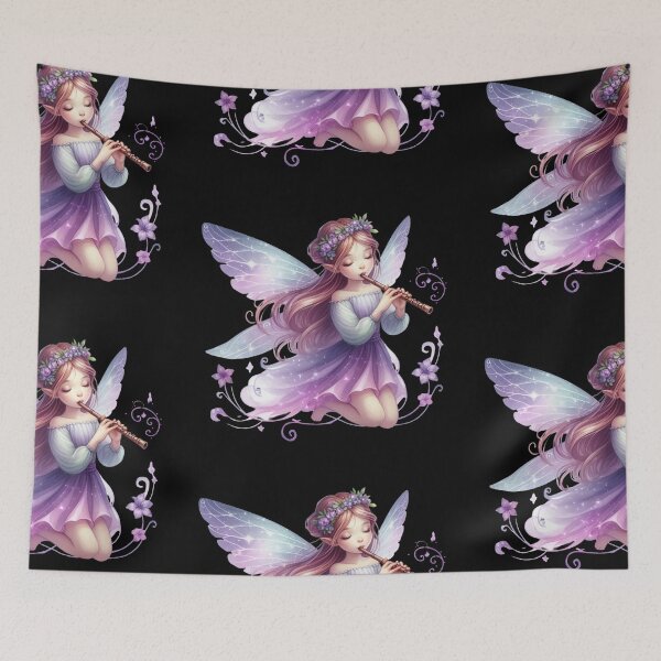 Item preview, Whimsical Fairy Playing Flute designed and sold by jierrfan.