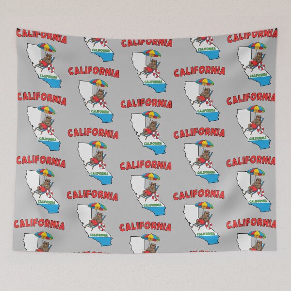 Item preview, California Bear Beach Life Summer Vacation Flag Silhouette Art designed and sold by mashmosh.
