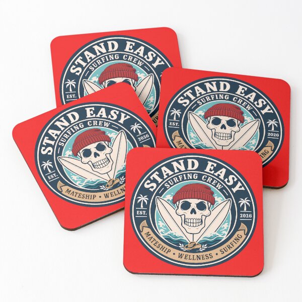 Item preview, Stand Easy Veteran Surf Club Logo Sunshine Coast - Male Version Red Beanie designed and sold by Bombergirls.