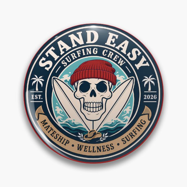 Item preview, Stand Easy Veteran Surf Club Logo Sunshine Coast - Male Version Red Beanie designed and sold by Bombergirls.