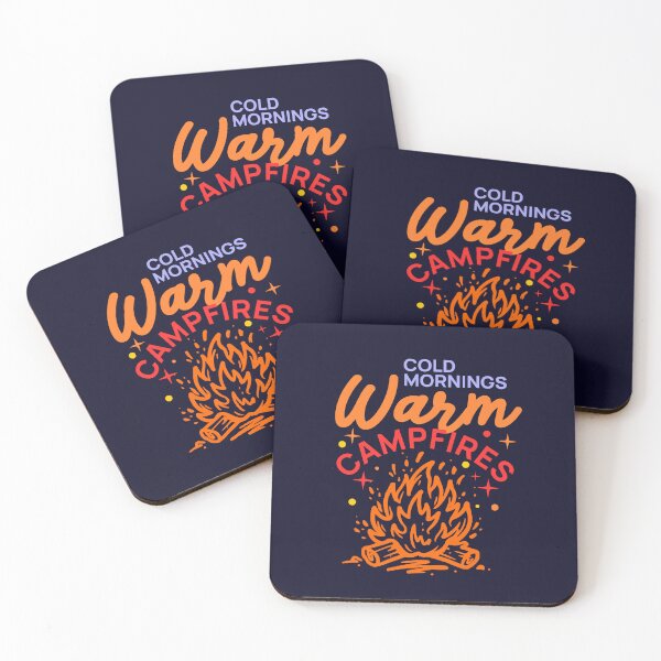 Item preview, Cold Mornings Warm Campfires Vintage Camping Outdoor designed and sold by LinaValearte.