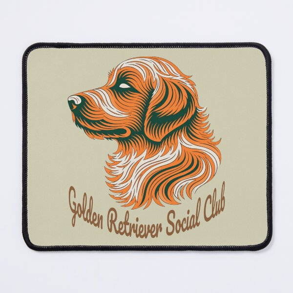 Item preview, Golden Retriever Social Club Vintage Badge designed and sold by Kinship-Pets.
