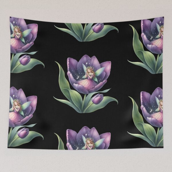 Item preview, Fairy Resting Inside a Purple Tulip designed and sold by jierrfan.