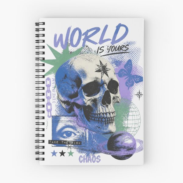 Item preview, World Is Yours Chaos Skull Grunge Aesthetic designed and sold by ERODED SELF.
