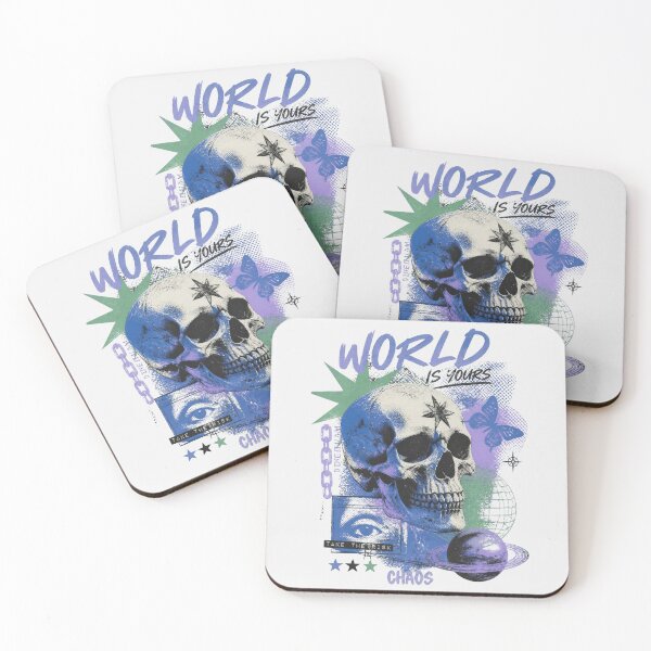 Item preview, World Is Yours Chaos Skull Grunge Aesthetic designed and sold by ERODED SELF.