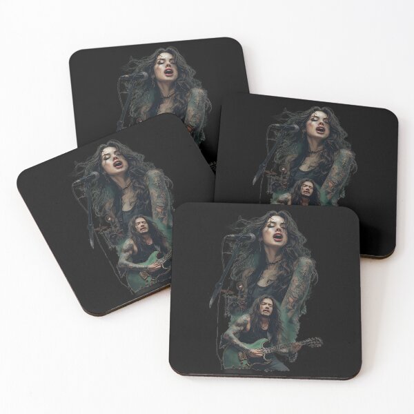 Item preview, Passionate Rock Band Art with Tattooed Female Singer and Guitarist designed and sold by UrbanPrts.