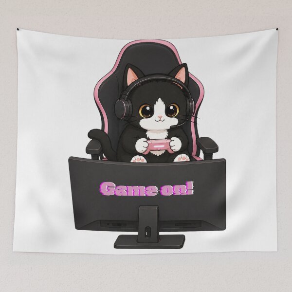 Item preview, Miso the Black Cat Gamer Sticker designed and sold by MAPCollectives.