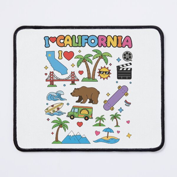 Item preview, I Love California Colorful Aesthetic Summer Culture Doodles designed and sold by mashmosh.