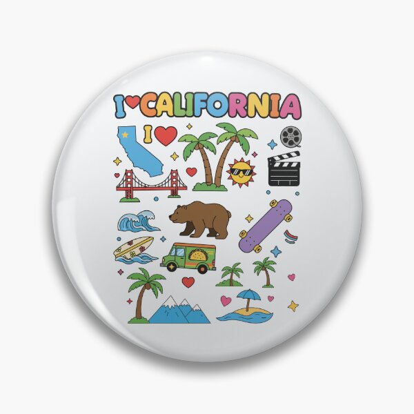 Item preview, I Love California Colorful Aesthetic Summer Culture Doodles designed and sold by mashmosh.