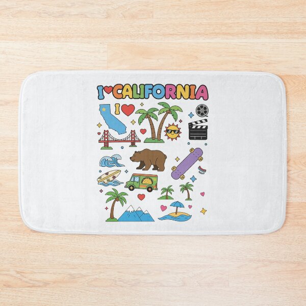Item preview, I Love California Colorful Aesthetic Summer Culture Doodles designed and sold by mashmosh.