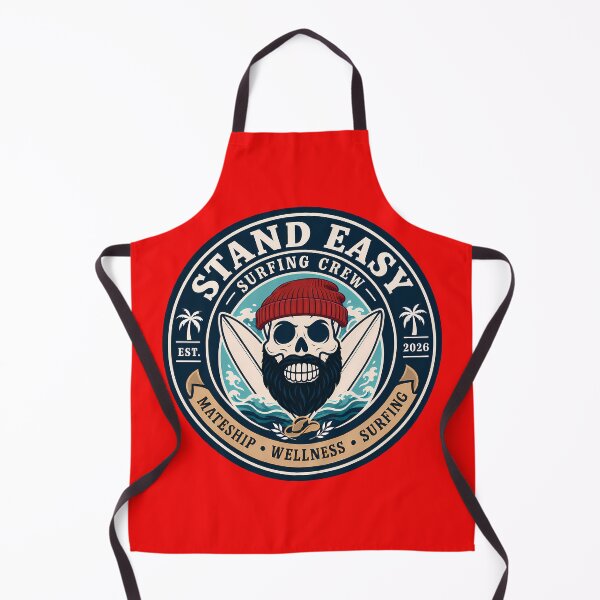 Item preview, Stand Easy Veteran Surf Club Logo Sunshine Coast - Male Version Red Beanie Beard designed and sold by Bombergirls.