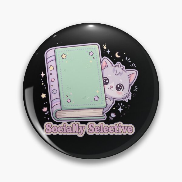 Item preview, Socially Selective - Cute Introvert Cat Book Lover designed and sold by Fulaly.