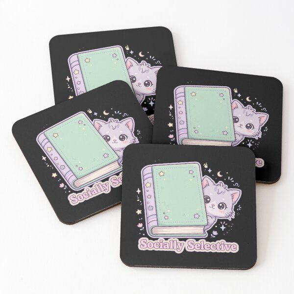 Item preview, Socially Selective - Cute Introvert Cat Book Lover designed and sold by Fulaly.