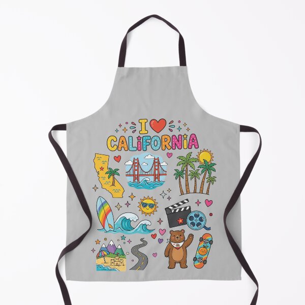 Item preview, I Love California Colorful Aesthetic Beach Culture Doodles & Landmarks designed and sold by mashmosh.