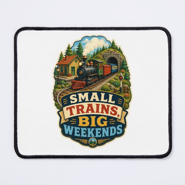 Item preview, Small Trains Big Weekends Model Railroad Art designed and sold by CheerfulNest.