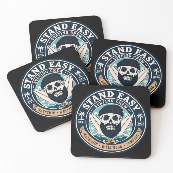 Item preview, Stand Easy Veteran Surf Club Logo Sunshine Coast - Male Version Black Beanie Black Beard designed and sold by Bombergirls.