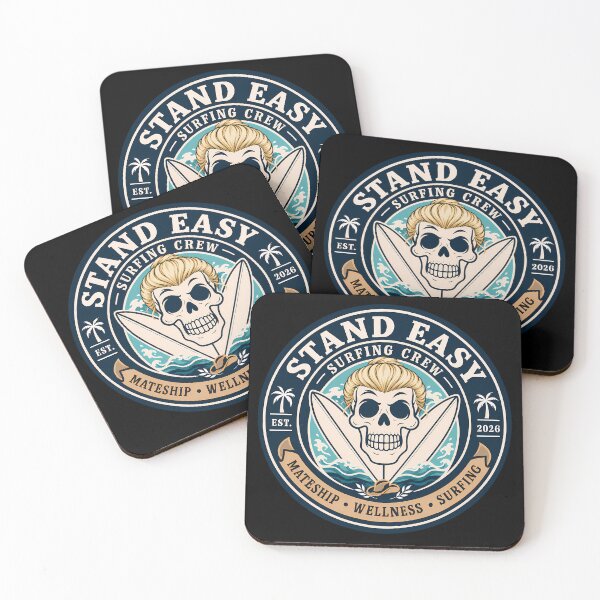 Item preview, Stand Easy Veteran Surf Club Logo Sunshine Coast - Male Version Blonde Manbun designed and sold by Bombergirls.