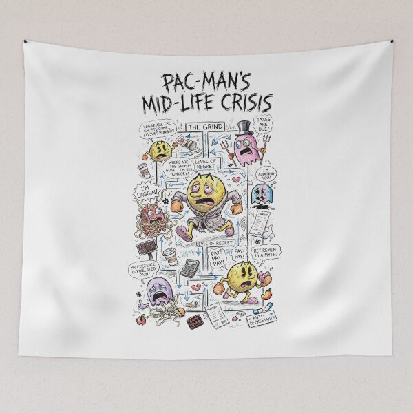 Item preview, Pac-Man Mid-Life Crisis Funny Gaming Humor designed and sold by jhgjykuo.
