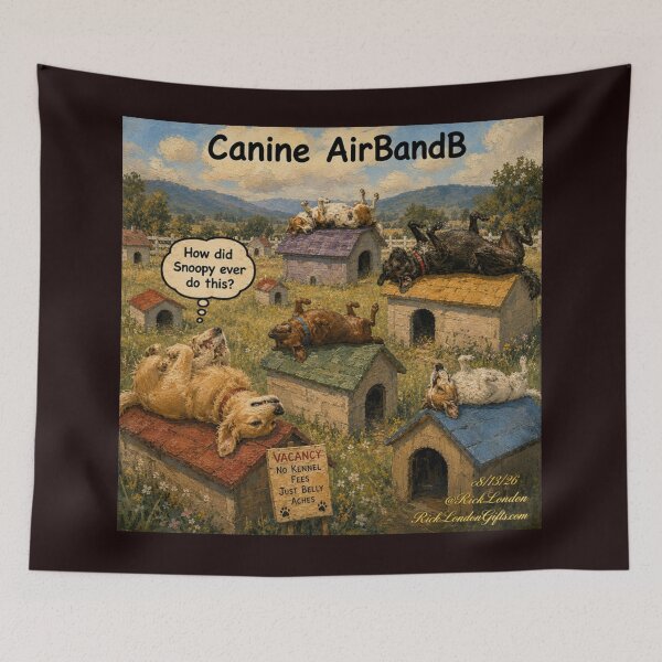 Item preview, Canine AirBandB – Funny Doghouse Cartoon designed and sold by Rick London Gifts.