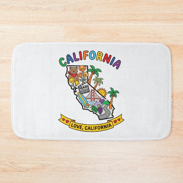 Item preview, California State Map Aesthetic Golden State Icons & Landmarks Collage designed and sold by mashmosh.