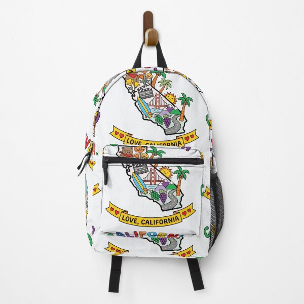 Item preview, California State Map Aesthetic Golden State Icons & Landmarks Collage designed and sold by mashmosh.