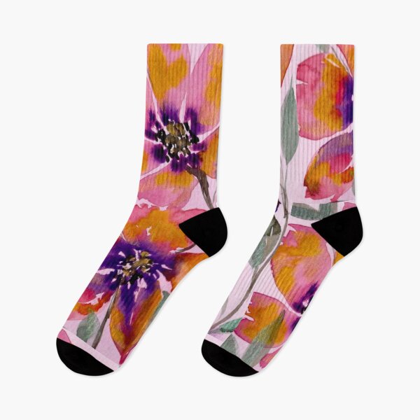 Item preview, Wild Radiance, Pink Gold and Violet Watercolour Flowers designed and sold by ArithraStudio.