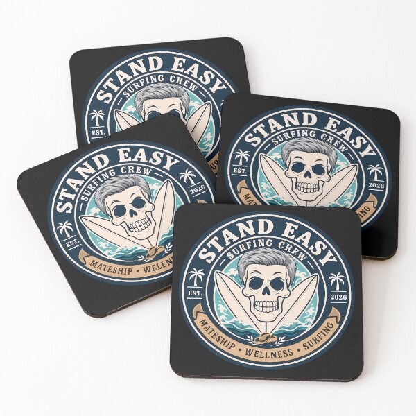Item preview, Stand Easy Veteran Surf Club Logo Sunshine Coast - Male Version Grey Hair designed and sold by Bombergirls.