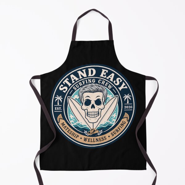 Item preview, Stand Easy Veteran Surf Club Logo Sunshine Coast - Male Version Grey Hair designed and sold by Bombergirls.