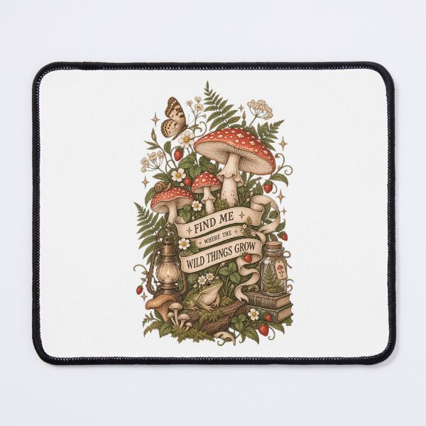 Item preview, Vintage Mushrooms – Cottagecore Botanical Illustration designed and sold by AnteesocialTees.