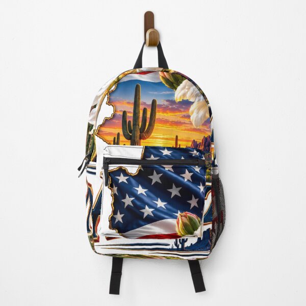 Item preview, Arizona State Pride Saguaro Cactus Blossom American Flag Shirt – Grand Canyon State Patriotic Desert T-Shirt designed and sold by MOELYA.