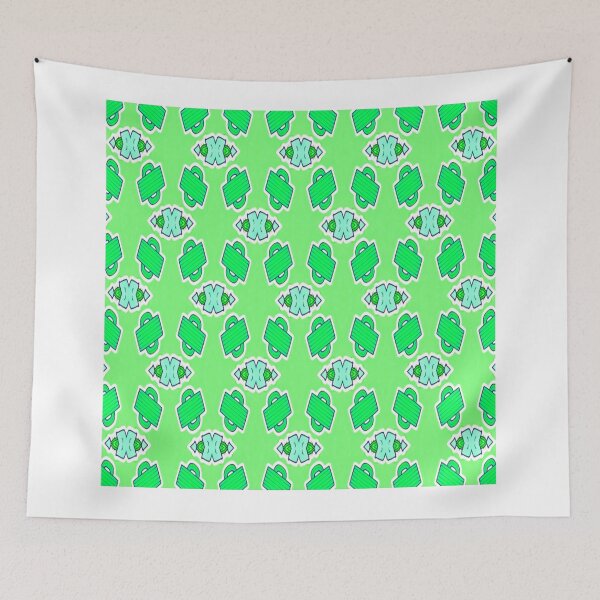 Item preview, Bright Green & Turquoise Abstract Geometric Pattern designed and sold by PoloPrintsUK.