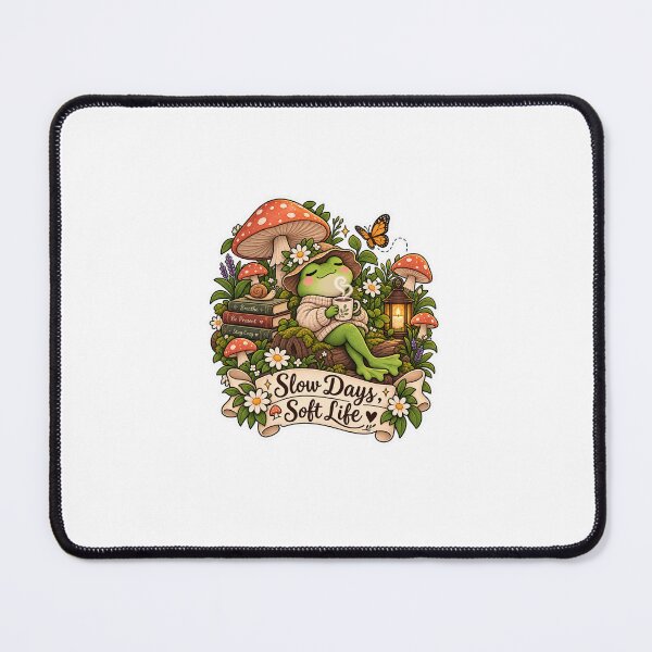 Item preview, Cottagecore Frog Mushroom Slow Days Soft Life Sticker designed and sold by ismai6.