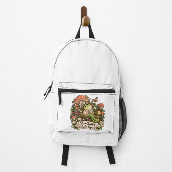 Item preview, Cottagecore Frog Mushroom Slow Days Soft Life Sticker designed and sold by ismai6.