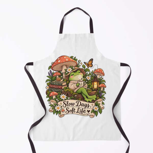 Item preview, Cottagecore Frog Mushroom Slow Days Soft Life Sticker designed and sold by ismai6.