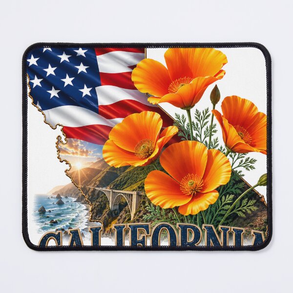 Item preview, California Golden Poppy State Pride American Flag Shirt – The Golden State Patriotic Coastal T-Shirt designed and sold by MOELYA.