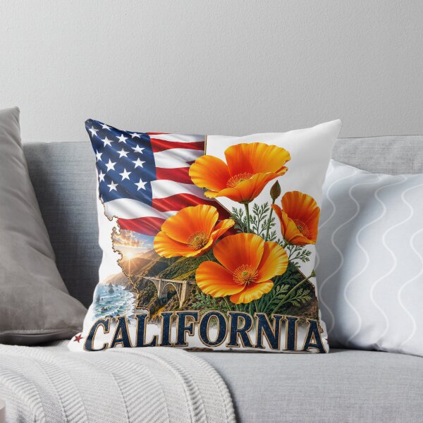 Item preview, California Golden Poppy State Pride American Flag Shirt – The Golden State Patriotic Coastal T-Shirt designed and sold by MOELYA.