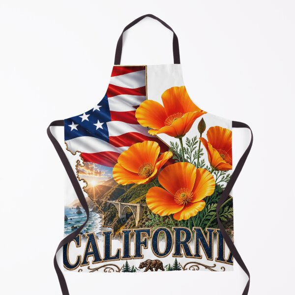Item preview, California Golden Poppy State Pride American Flag Shirt – The Golden State Patriotic Coastal T-Shirt designed and sold by MOELYA.