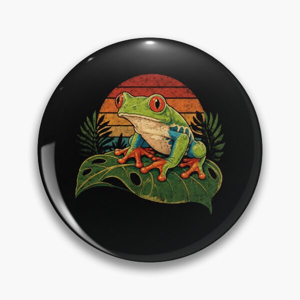 Item preview, Retro Frog Jungle Sunset Tropical Vintage designed and sold by Moizento.