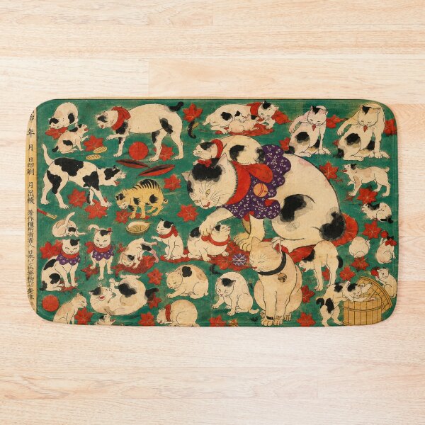 Item preview, Japanese Cat Print, Vintage Ukiyo-e Cat Illustration, Playful Cats in Traditional Japanese Art, Cat Lovers designed and sold by RickE.