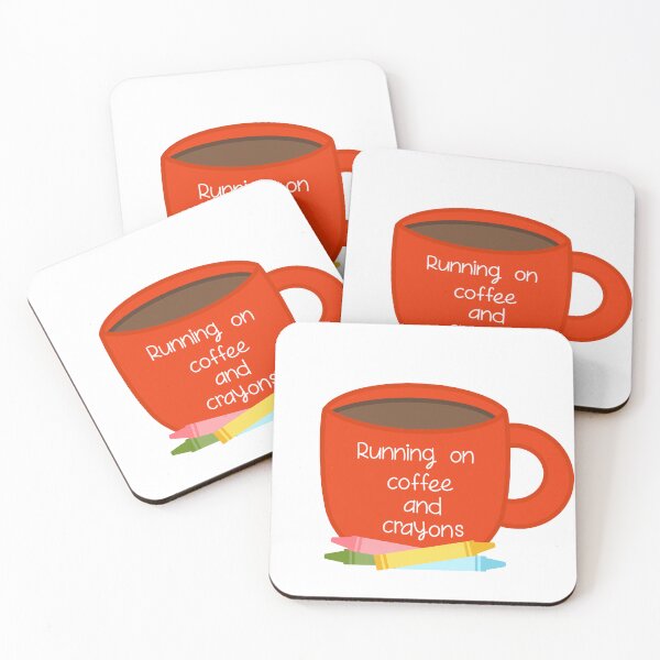 Item preview, Running On Coffee And Crayons - Funny Teacher Back To School Sticker designed and sold by Sissy’s shop.