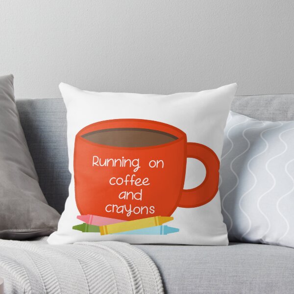 Item preview, Running On Coffee And Crayons - Funny Teacher Back To School Sticker designed and sold by Sissy’s shop.