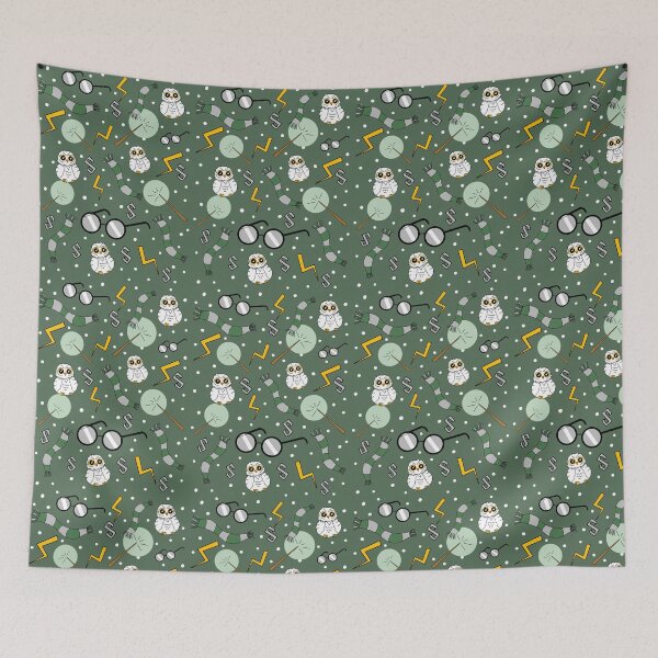 Item preview, Owls, scarfs and glasses green and silver pattern lighter designed and sold by RavenAMarie .