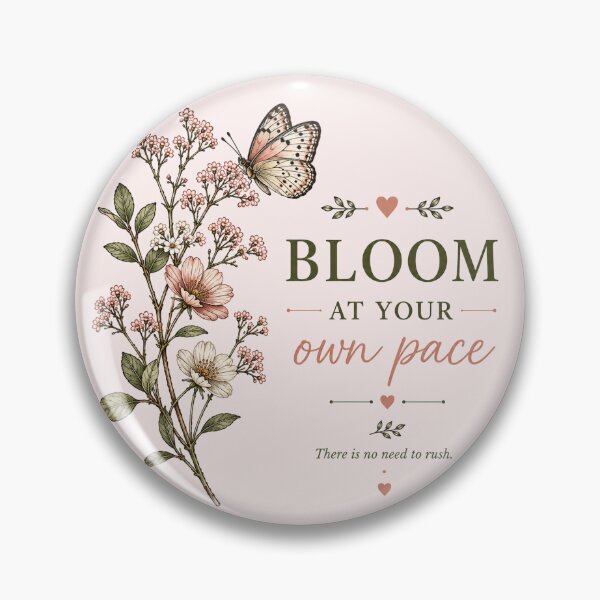 Item preview, Bloom At Your Own Pace – Vintage Botanical Butterfly Floral Art designed and sold by TinyHeroLab.