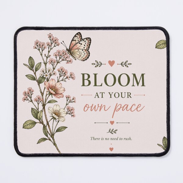 Item preview, Bloom At Your Own Pace – Vintage Botanical Butterfly Floral Art designed and sold by TinyHeroLab.