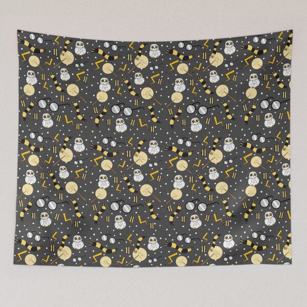Item preview, Owls, scarfs and glasses yellow and black pattern lighter designed and sold by RavenAMarie .