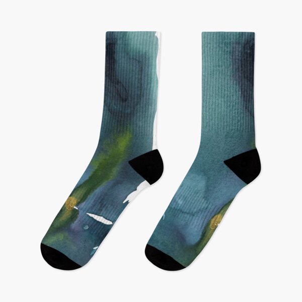 Item preview, Emergence from the Deep, Teal Abstract Watercolour designed and sold by ArithraStudio.