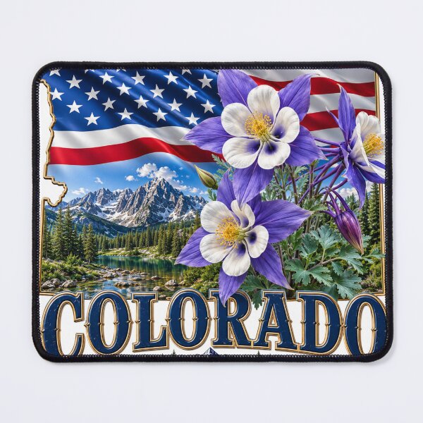 Item preview, Colorado Rocky Mountain Columbine State Pride American Flag Shirt – Centennial State Patriotic T-Shirt designed and sold by MOELYA.