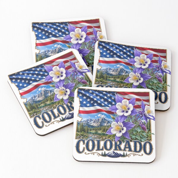 Item preview, Colorado Rocky Mountain Columbine State Pride American Flag Shirt – Centennial State Patriotic T-Shirt designed and sold by MOELYA.