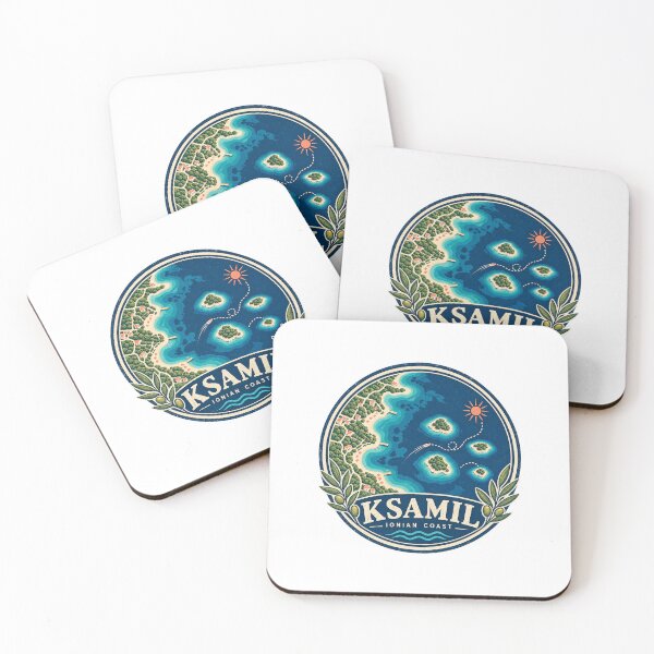 Item preview, Ksamil Ionian Coast Map Retro Travel Emblem designed and sold by AMICO77.